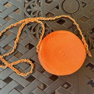 Sun n’ Sand Round Orange Woven Crossbody
